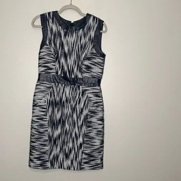 Milly Tweed Leather Trim Dress - Picture 5 of 6